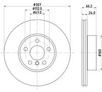 HELLA 8DD 355 133-801 Disque de frein