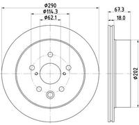 HELLA 8DD 355 134-531 Disque de frein