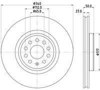 1x Disque de frein HELLA 8DD 355 134-751 convient pour SKODA CUPRA