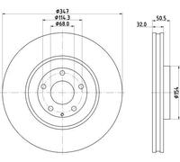 HELLA 8DD 355 135-271 Disque de frein