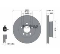 2x Disque de frein ventilé de l'intérieur 92056000 TEXTAR pour VW