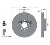 2x Disque de frein ventilé de l'intérieur 92057700 TEXTAR pour OPEL OMEGA A