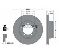 2x Disque de frein ventilé de l'intérieur 92061300 TEXTAR pour LAND ROVER