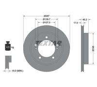 2x Disque de frein ventilé de l'intérieur 92076400 TEXTAR pour SUZUKI VITARA