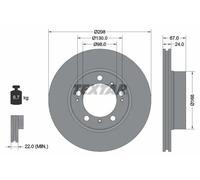 2 x TEXTAR 92088803 Disque de frein pour PORSCHE