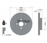 2x Disque de frein ventilé de l'intérieur 92096800 TEXTAR pour MAZDA MX-5 I