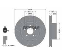 2x Disque de frein ventilé de l'intérieur 92099305 TEXTAR pour MERCEDES-BENZ