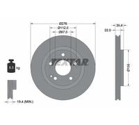 2x Disque de frein ventilé de l'intérieur 92099603 TEXTAR pour MERCEDES-BENZ
