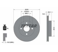 Textar Disque de frein 92103603 – ventilé avant Ø235 mm pour Toyota Yaris