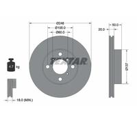 2x Disque de frein ventilé de l'intérieur 92104500 TEXTAR pour SUZUKI LIANA