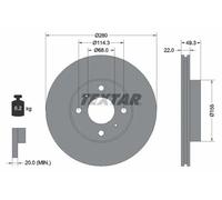2x Disque de frein TEXTAR 92109300 convient pour INFINITI NISSAN