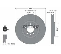 2x Disque de frein ventilé de l'intérieur 92111900 TEXTAR pour PEUGEOT 607