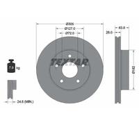 2x Disque de frein ventilé de l'intérieur 92113600 TEXTAR pour JEEP