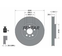 2x Disque de frein ventilé de l'intérieur 92115003 TEXTAR pour CITROËN FIAT