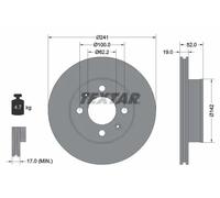 2x Disque de frein ventilé de l'intérieur 92128503 TEXTAR pour HYUNDAI ACCENT II
