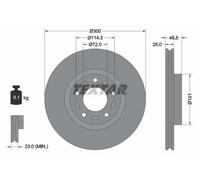 Textar Disque de frein 92130403 ventilé intérieur pour Mazda 3/5