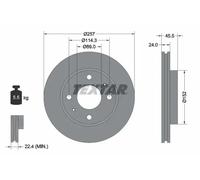 2x Disque de frein ventilé de l'intérieur 92130800 TEXTAR pour HYUNDAI LANTRA II