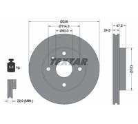 2x Disque de frein ventilé de l'intérieur 92133600 TEXTAR pour CHEVROLET DAEWOO