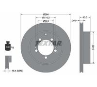 Disque de frein TEXTAR 92134700 arrière, ventilé, 1 pièce