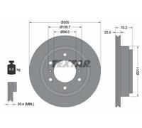 2x Disque de frein ventilé de l'intérieur 92135103 TEXTAR pour MITSUBISHI