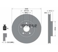 2x Disque de frein ventilé de l'intérieur 92140903 TEXTAR pour HONDA ACCORD VII