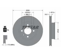 2 x TEXTAR 92144700 Disque de frein pour HYUNDAI,INOKOM