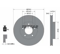 TEXTAR 92146503 Disque de frein