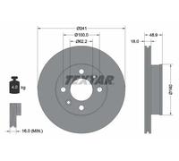 2x Disque de frein ventilé de l'intérieur 92147103 TEXTAR pour KIA HYUNDAI