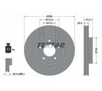 TEXTAR 92148100 Disque de frein