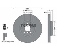 TEXTAR 92161005 Disque de frein