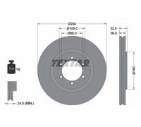 2x Disque de frein ventilé de l'intérieur 92162600 TEXTAR pour DAEWOO SSANGYONG