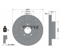 2x Disque de frein ventilé de l'intérieur 92165003 TEXTAR pour MERCEDES-BENZ