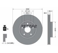 TEXTAR 92168003 Disque de frein pour TOYOTA