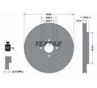 2x Disque de frein ventilé de l'intérieur 92170203 TEXTAR pour MG MG TF MGF