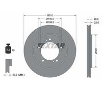 2x Disque de frein ventilé de l'intérieur 92170503 TEXTAR pour SUZUKI