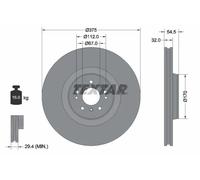 2x Disque de frein ventilé de l'intérieur 92176603 TEXTAR pour MERCEDES-BENZ