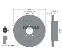 TEXTAR 92177205 Disque de frein