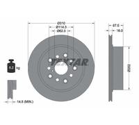 2x Disque de frein ventilé de l'intérieur 92185703 TEXTAR pour LEXUS LS