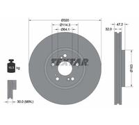 2x Disque de frein ventilé de l'intérieur 92194900 TEXTAR pour HONDA ACCORD VIII