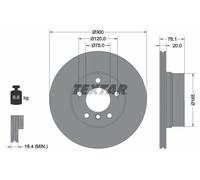 2x Disque de frein ventilé de l'intérieur 92199503 TEXTAR pour BMW 1 Coupé