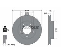2x Disque de frein ventilé de l'intérieur 92203203 TEXTAR pour SSANGYONG DAEWOO