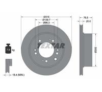 2x Disque de frein ventilé de l'intérieur 92205000 TEXTAR pour KIA SORENTO I