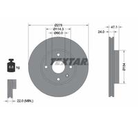 2x Disque de frein ventilé de l'intérieur 92227303 TEXTAR pour CHEVROLET EPICA