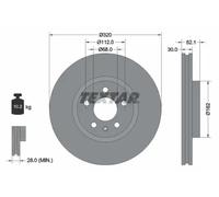 2x Disque de frein ventilé de l'intérieur 92229305 TEXTAR pour AUDI A4 B8 Q5 A5