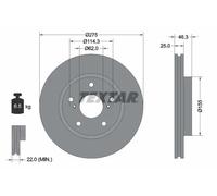 2x Disque de frein ventilé de l'intérieur 92232703 TEXTAR pour LEXUS HS