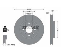 2x Disque de frein ventilé de l'intérieur 92232803 TEXTAR pour SUZUKI SWIFT IV