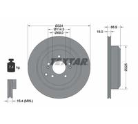 2x Disque de frein ventilé de l'intérieur 92242603 TEXTAR pour HYUNDAI ix55