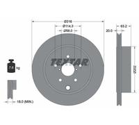 2x Disque de frein ventilé de l'intérieur 92243703 TEXTAR pour SUBARU