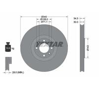 Textar Disque de frein 92256903 ventilé intérieur pour Citroën, Peugeot 2x