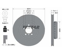 2x Disque de frein ventilé de l'intérieur 92265325 TEXTAR pour BMW 3 4 Coupé